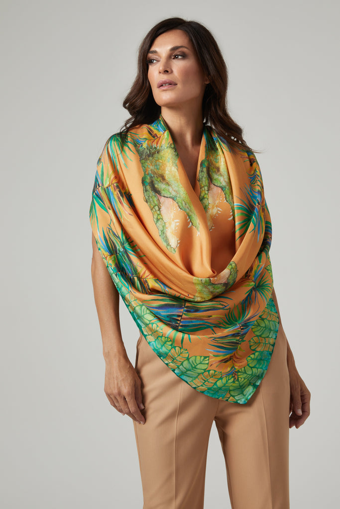 100% Real Silk Scarf For Women Square 90x90cm Bufanda Mujer Silk